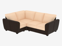 Corner sofa with combined upholstery (1C2)