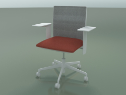 Cadeira com encosto baixo 6500 (5 rodízios, com tela, apoio de braço 3D ajustável XL, V12)
