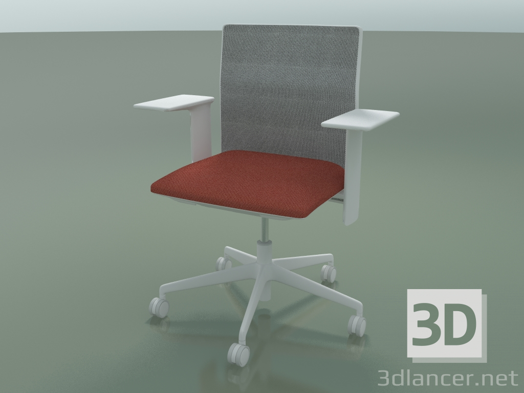 3d model Low back chair 6500 (5 castors, with mesh, 3D adjustable armrest XL, V12) - preview