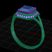 3d Emerald ring model buy - render