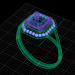 3d Emerald ring model buy - render