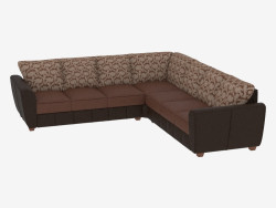 Corner sofa with combined upholstery (3C3)