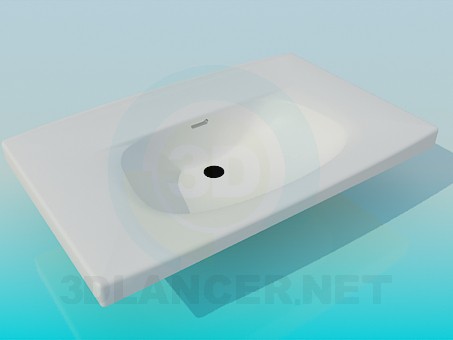 3D Modell Waschbecken Sie mit breiter Krempe - Vorschau