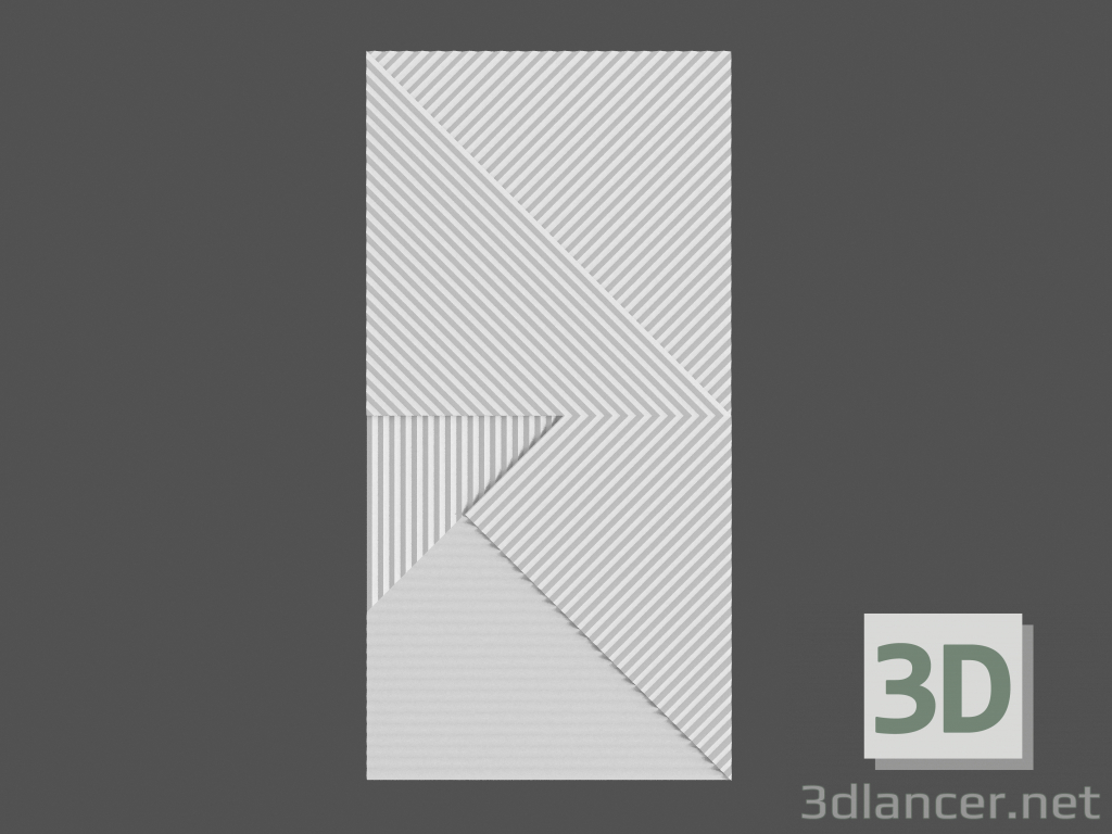 3d model Panel de campos 3D - vista previa