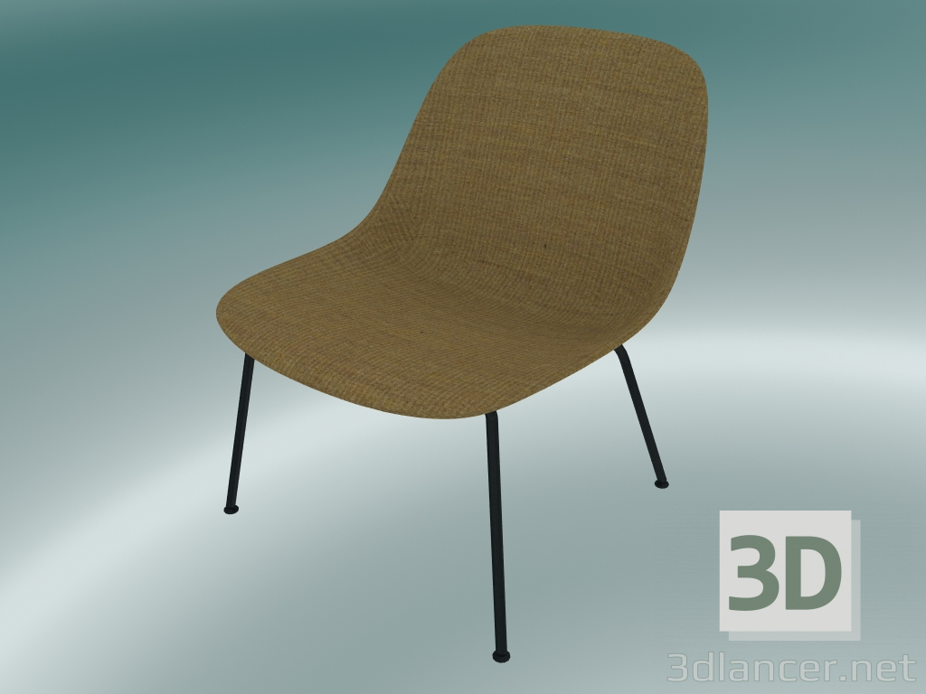 3D Modell Loungesessel mit Röhren an der Basis der Faser (Remix 433, Schwarz) - Vorschau