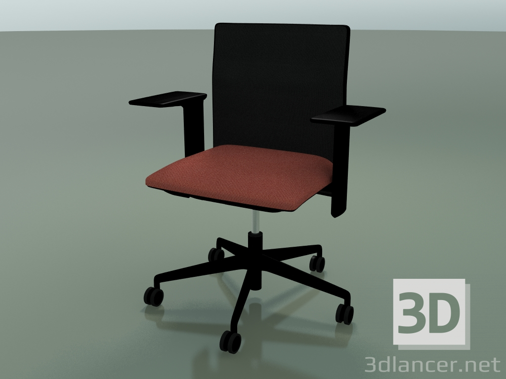 modèle 3D Chaise à dossier bas 6500 (5 roues, avec filet, accoudoir réglable 3D XL, V39) - preview