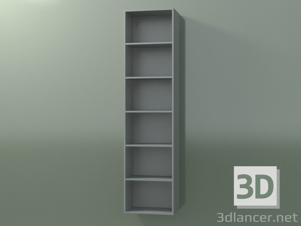 modello 3D Mobile alto Wall (8DUBEC01, Silver Grey C35, L 36, P 24, H 144 cm) - anteprima