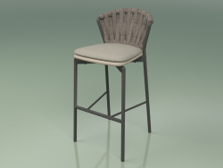 Bar stool 250 (Metal Smoke, Polyurethane Resin Mole, Padded Belt Gray-Sand)