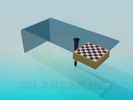 modelo 3D Mesa de centro con tablero de ajedrez incorporado - escuchar modelo 3D Mesa de centro con tablero de ajedrez incorporado - escuchar