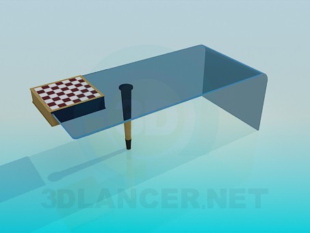 modelo 3D Mesa de centro con tablero de ajedrez incorporado - escuchar modelo 3D Mesa de centro con tablero de ajedrez incorporado - escuchar