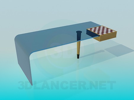 modelo 3D Mesa de centro con tablero de ajedrez incorporado - escuchar modelo 3D Mesa de centro con tablero de ajedrez incorporado - escuchar