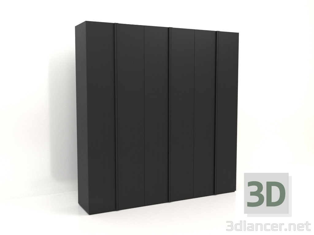 3D Modell Kleiderschrank MW 01 Holz (2700x600x2800, Holz schwarz) - Vorschau