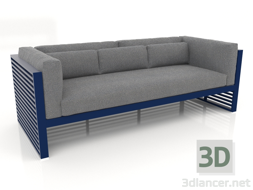 3d model 3-seater sofa (Night blue) - preview