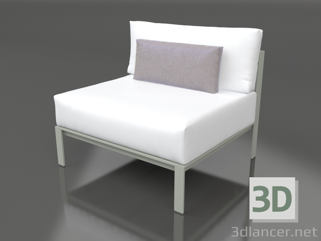 modèle 3D Module canapé, section 3 (Gris ciment) - preview