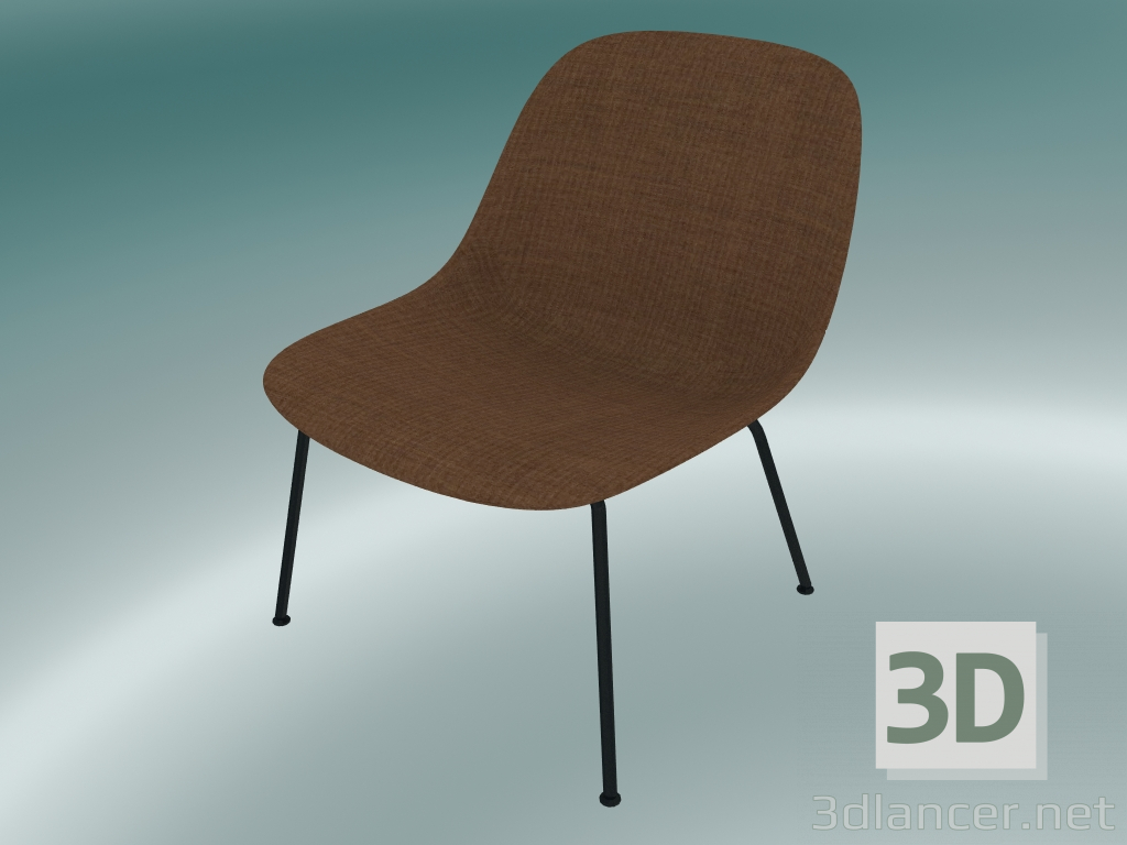 3D Modell Loungesessel mit Röhren an der Basis der Faser (Remix 452, Schwarz) - Vorschau