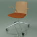 modello 3D Sedia 5917 (con rotelle, con cuscino sul sedile, con braccioli, quercia) - anteprima