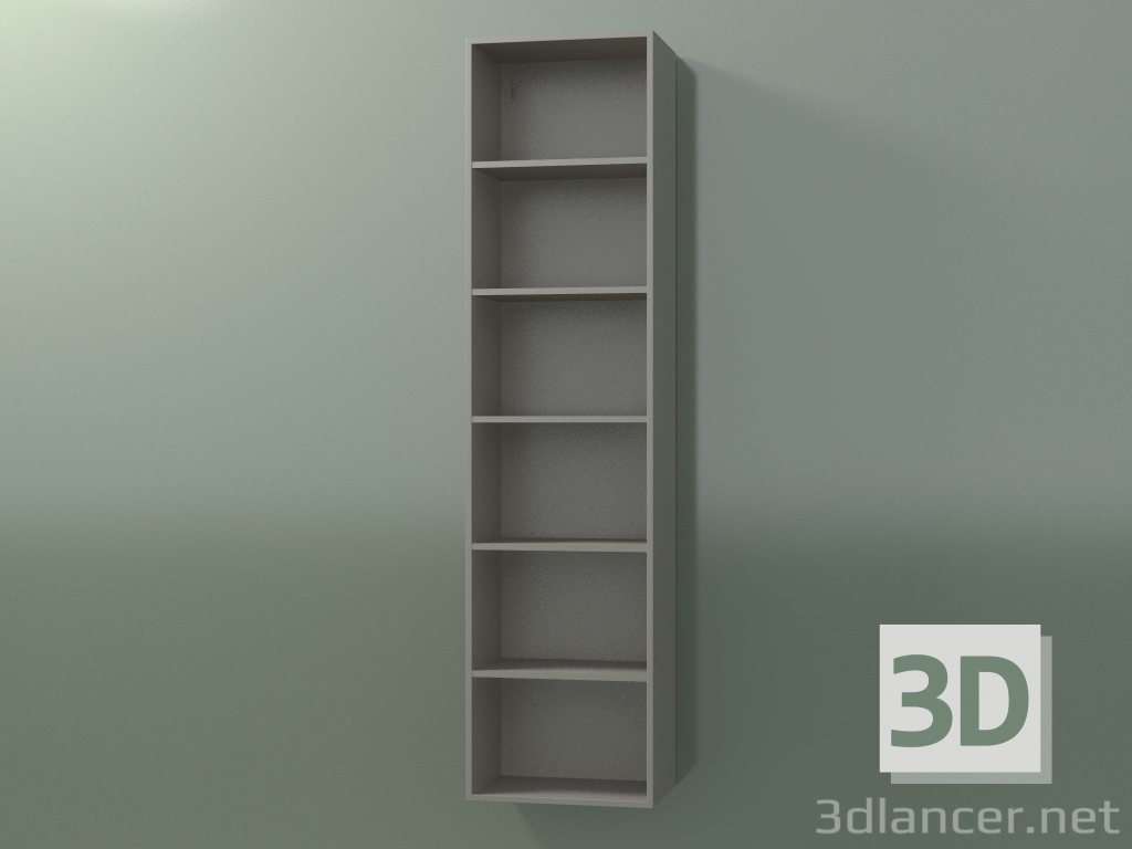 modello 3D Mobile alto Wall (8DUBEC01, Clay C37, L 36, P 24, H 144 cm) - anteprima