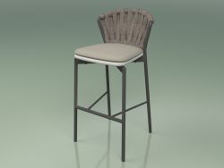 Bar stool 250 (Metal Smoke, Polyurethane Resin Gray, Padded Belt Gray-Sand)