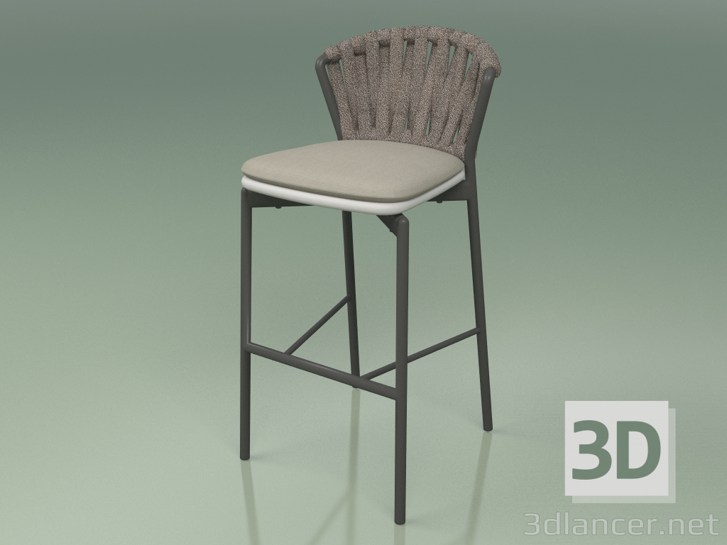 3d model Bar stool 250 (Metal Smoke, Polyurethane Resin Gray, Padded Belt Gray-Sand) - preview