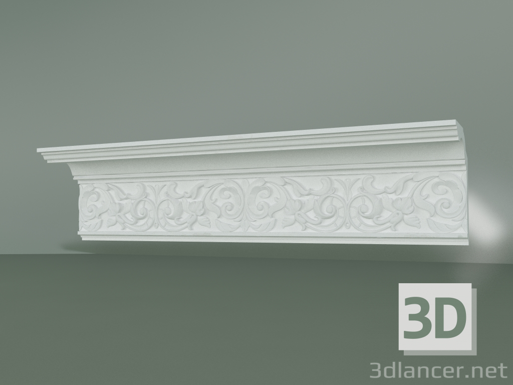 modèle 3D Corniche en plâtre avec ornement KV016 - preview