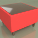 Modelo 3d Mesa de centro quadrada Cosmo (couro vermelho) - preview