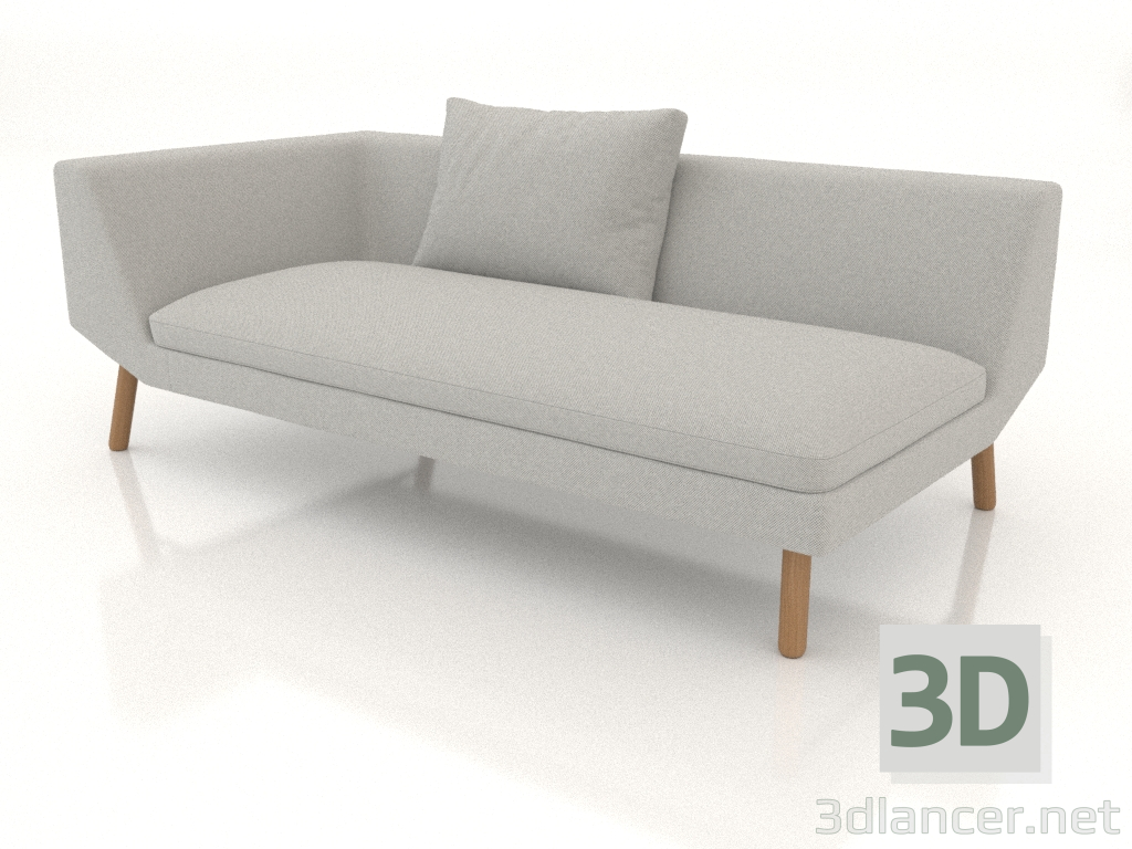 3d model End sofa module 186 with an armrest on the left (wooden legs) - preview
