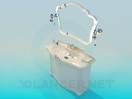 modelo 3D Lavabo con espejo - escuchar modelo 3D Lavabo con espejo - escuchar