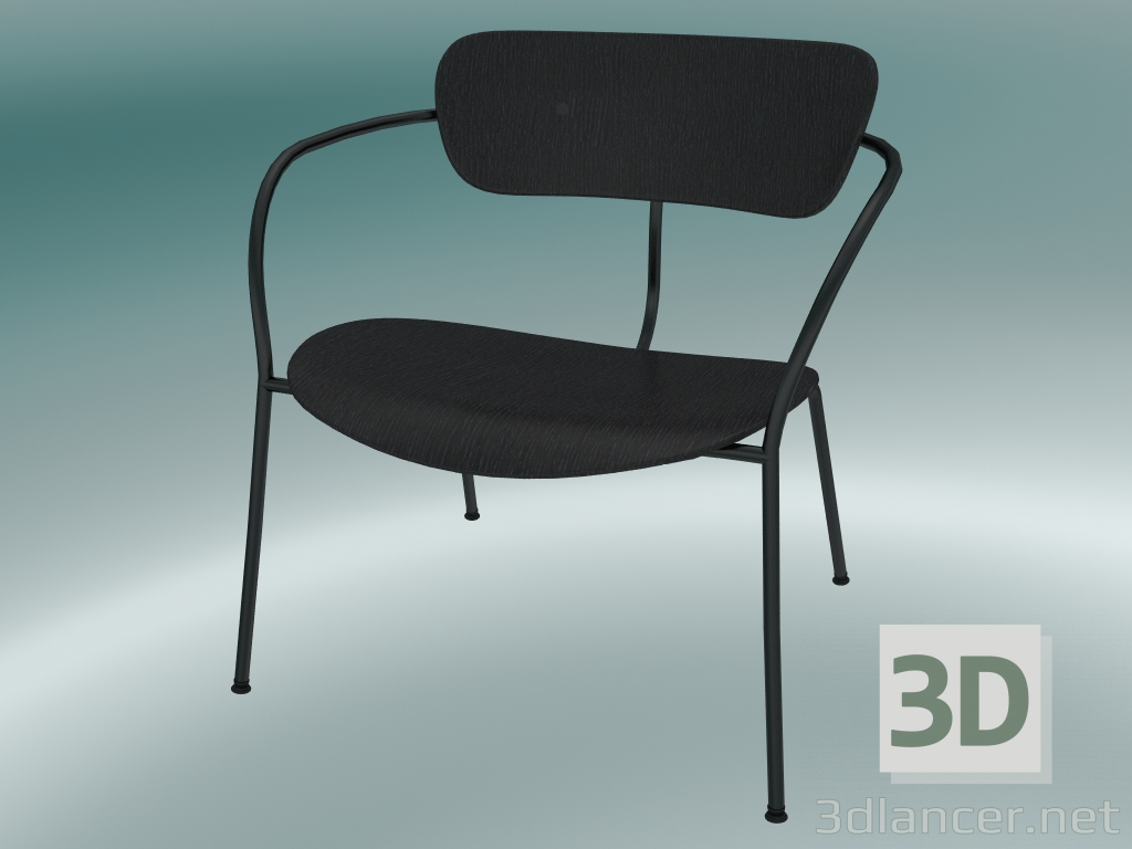 3d model Pabellón de la silla (AV5, H 70cm, 65x69cm, roble lacado negro) - vista previa