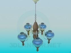 Lámpara Chandelier con pinturas del techo de cristal