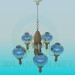 3d model Chandelier with glass ceiling paintings - preview