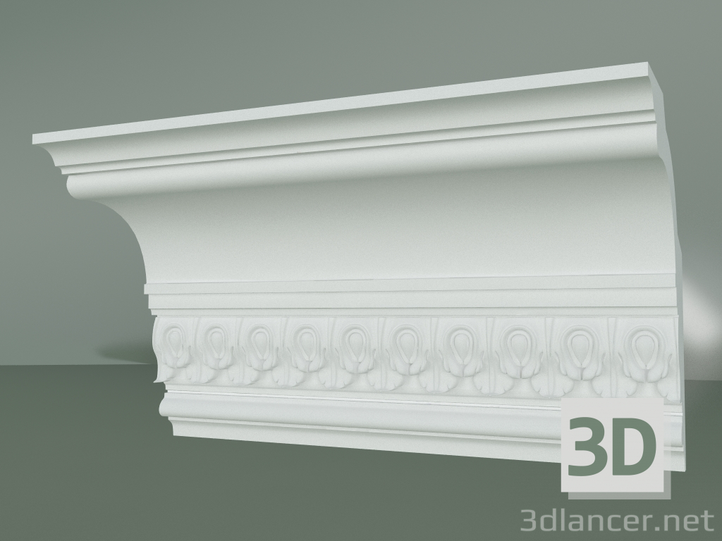 modèle 3D Corniche en plâtre avec ornement KV017 - preview