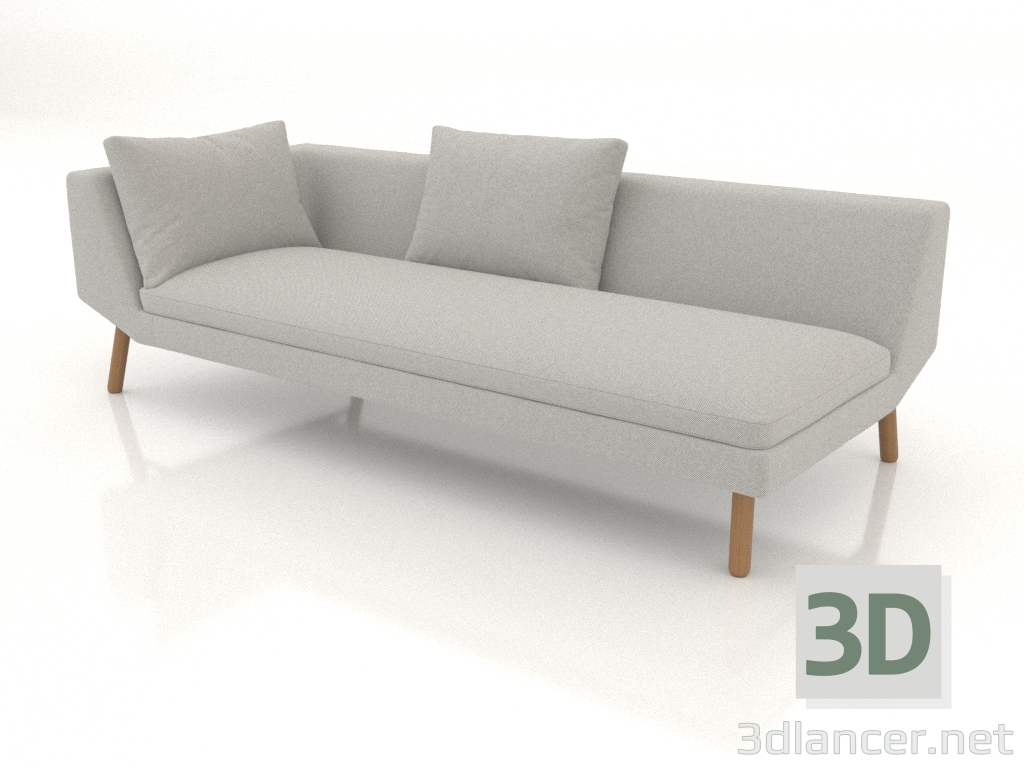 3D Modell Abschlusssofamodul 219 mit Armlehne links (Holzbeine) - Vorschau