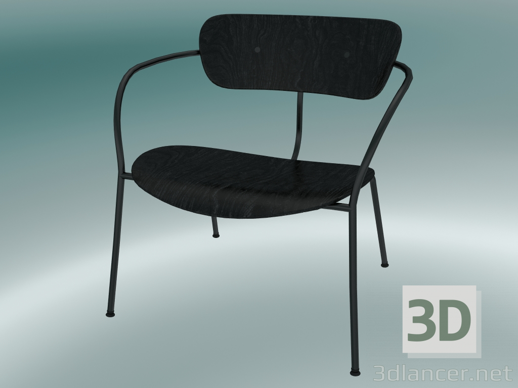 3d model Pabellón de la silla (AV5, H 70cm, 65x69cm, roble teñido negro) - vista previa