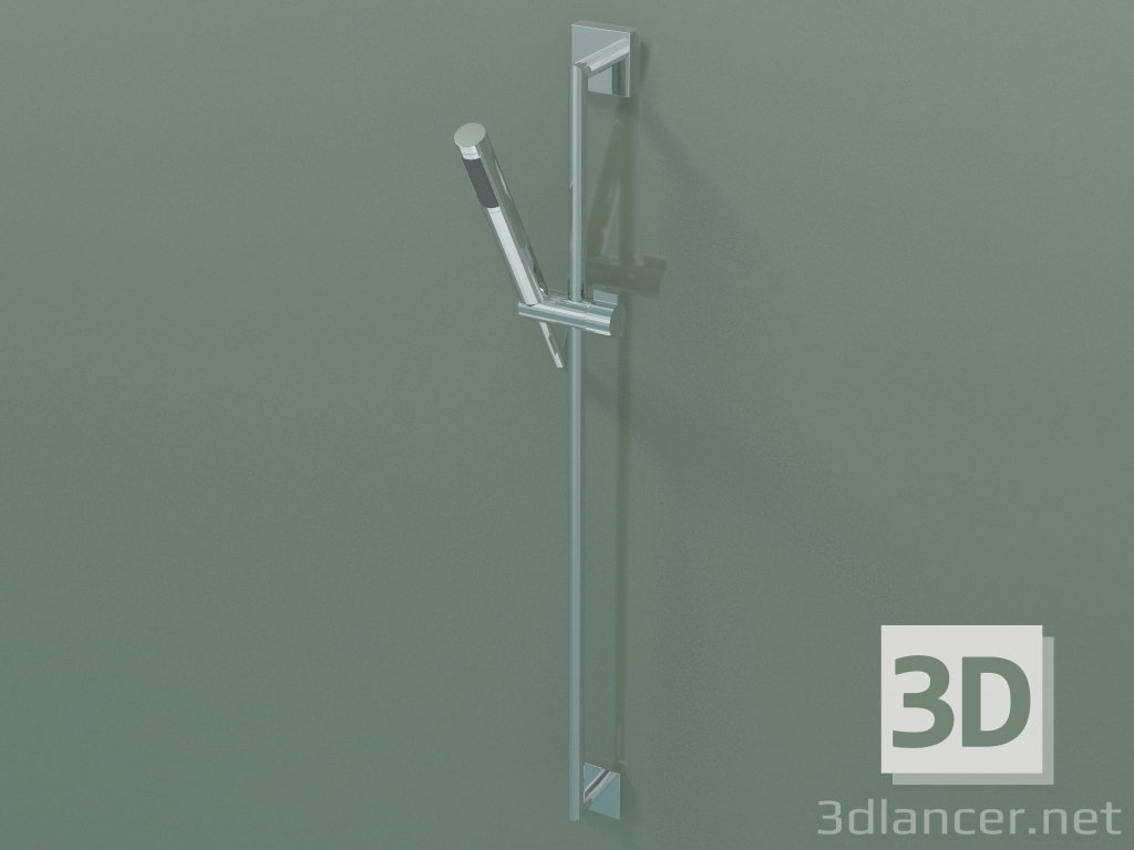 modèle 3D Barre de douche avec flexible de douche, toboggan et douchette (26402980-00) - preview