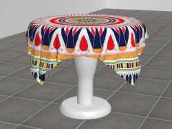 ROUND DINING TABLE WITH TABLECLOTH