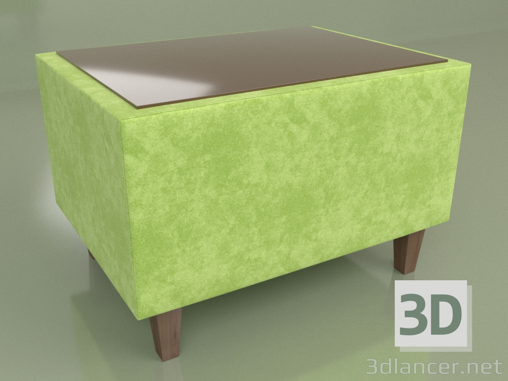 3d модель Стол журнальный прямоугольный Космо (Green velvet) – превью