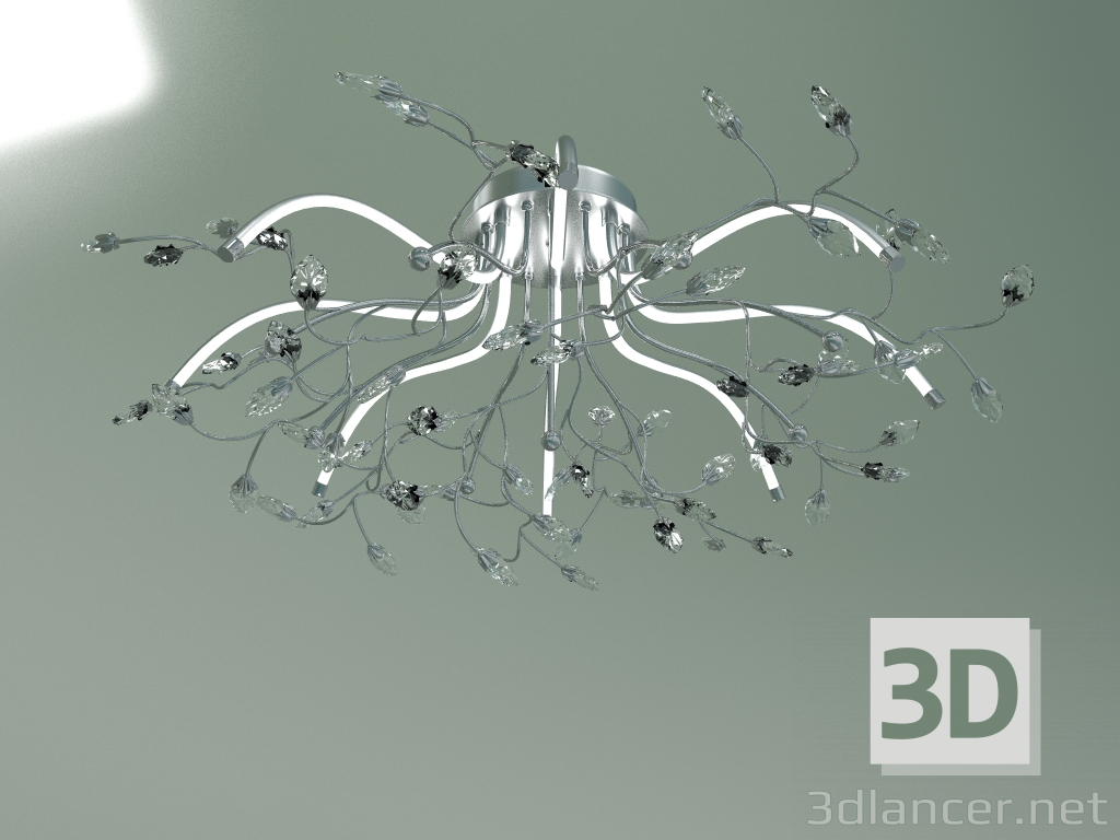 modello 3D Lampadario a LED da soffitto 90036-8 (cromo) - anteprima