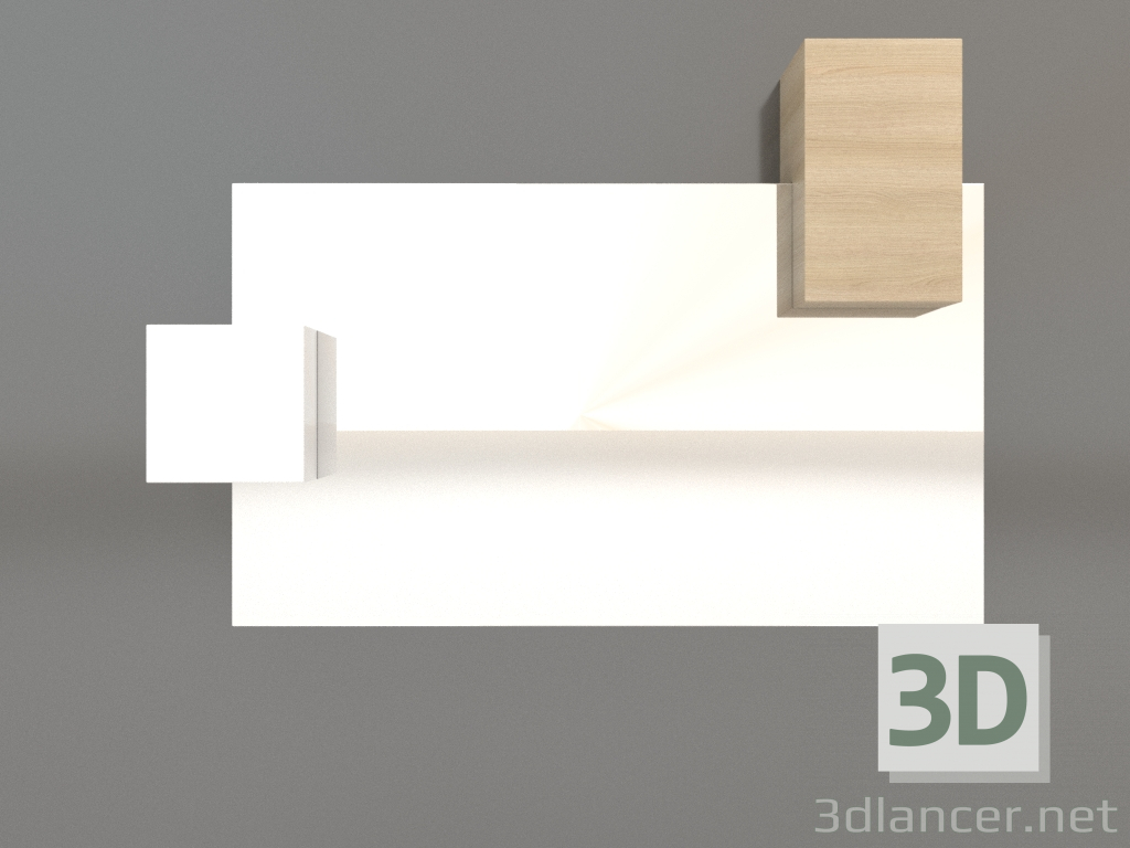 modèle 3D Miroir ZL 07 (817х568, bois blanc, blanc) - preview