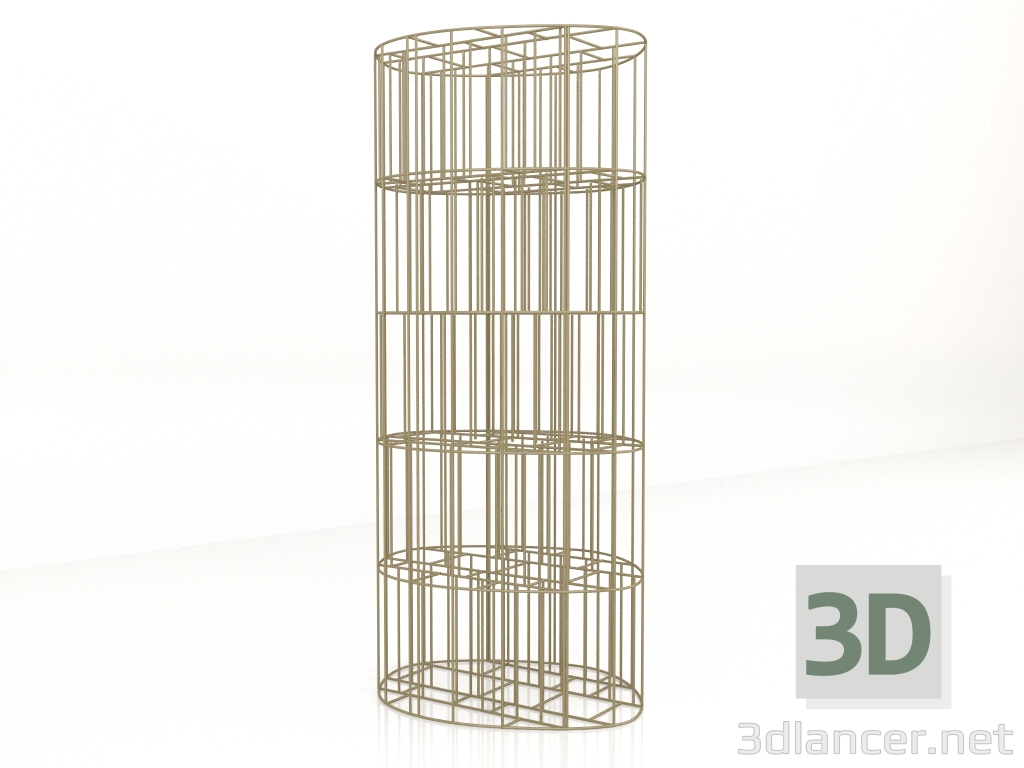 modello 3D Libreria Golden Cage L90 - anteprima