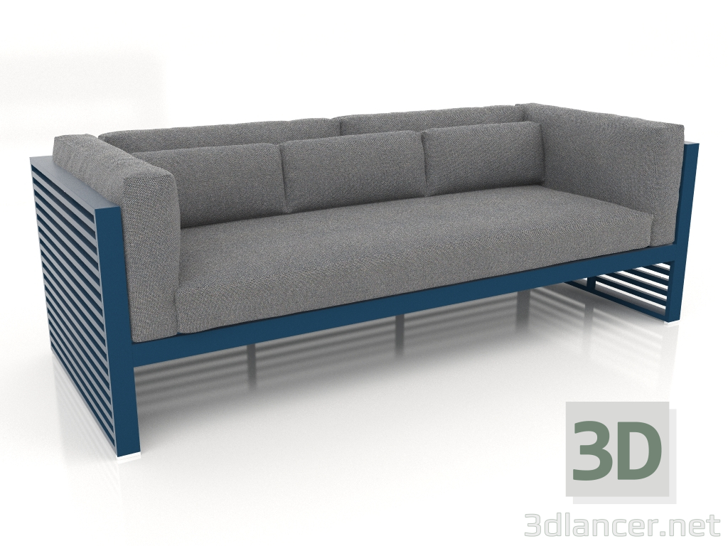 Modelo 3d Sofá de 3 lugares (azul cinza) - preview