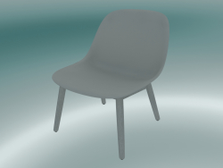 Chair with wooden base Fiber (Gray)