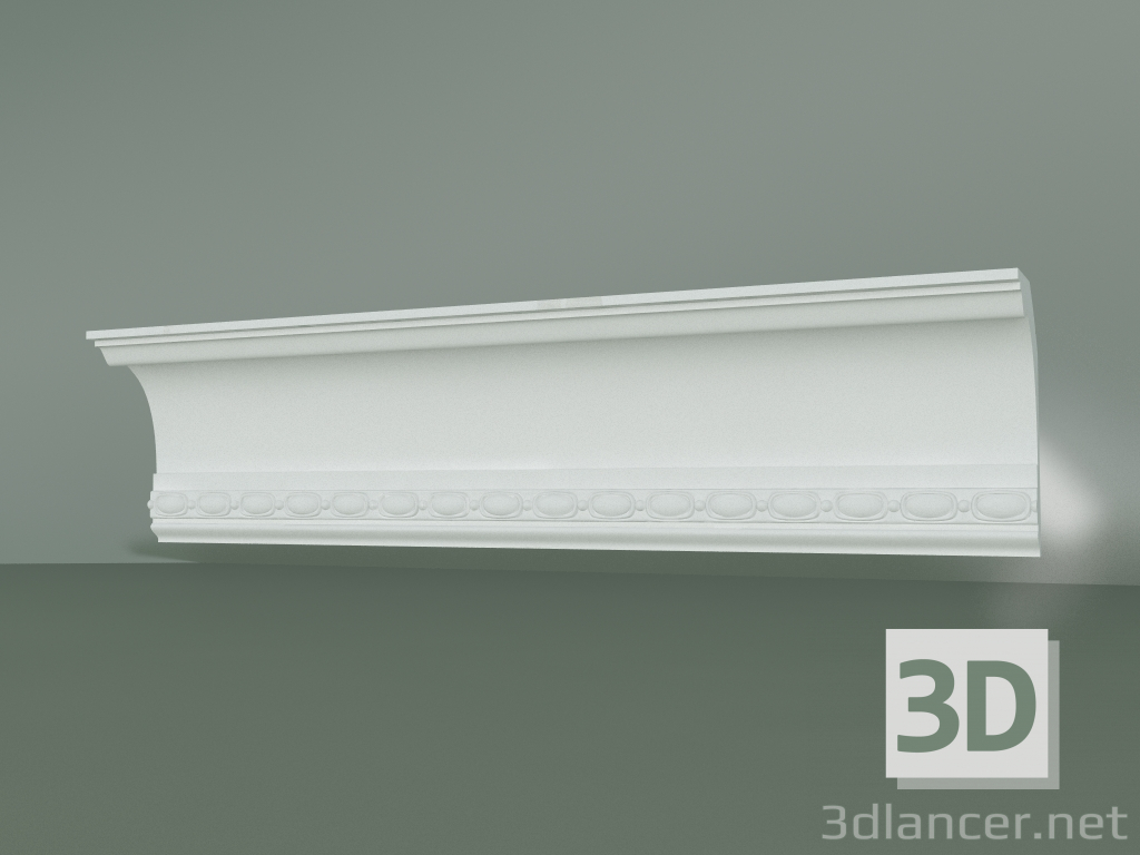 modello 3D Cornicione in gesso con ornamento KV019 - anteprima