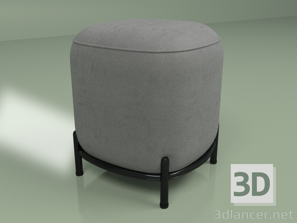 3d model Pawai square pouffe (dark grey) - preview