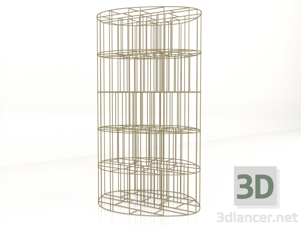 modello 3D Libreria Golden Cage L120 - anteprima