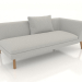 3d model End sofa module 186 with armrest on the right (wooden legs) - preview