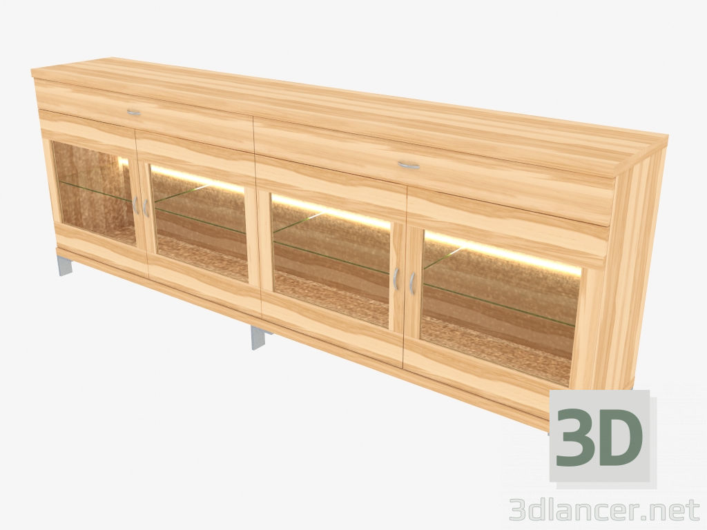 modèle 3D Buffet à quatre sections (150-48-2) - preview