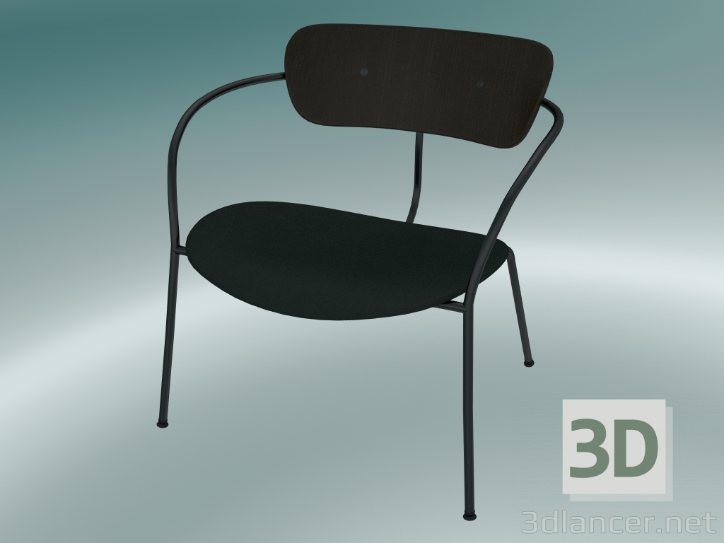 3d model Chair Pavilion (AV6, H 70cm, 65x69cm, Walnut, Velvet 1 Forest) - preview