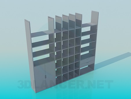 modelo 3D Gabinete con estantes - escuchar modelo 3D Gabinete con estantes - escuchar