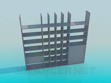 modelo 3D Gabinete con estantes - escuchar modelo 3D Gabinete con estantes - escuchar
