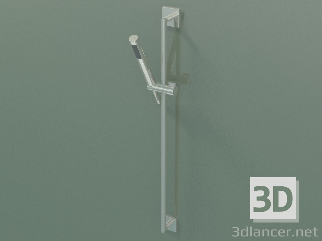 modèle 3D Barre de douche avec flexible de douche, toboggan et douchette (26402980-08) - preview